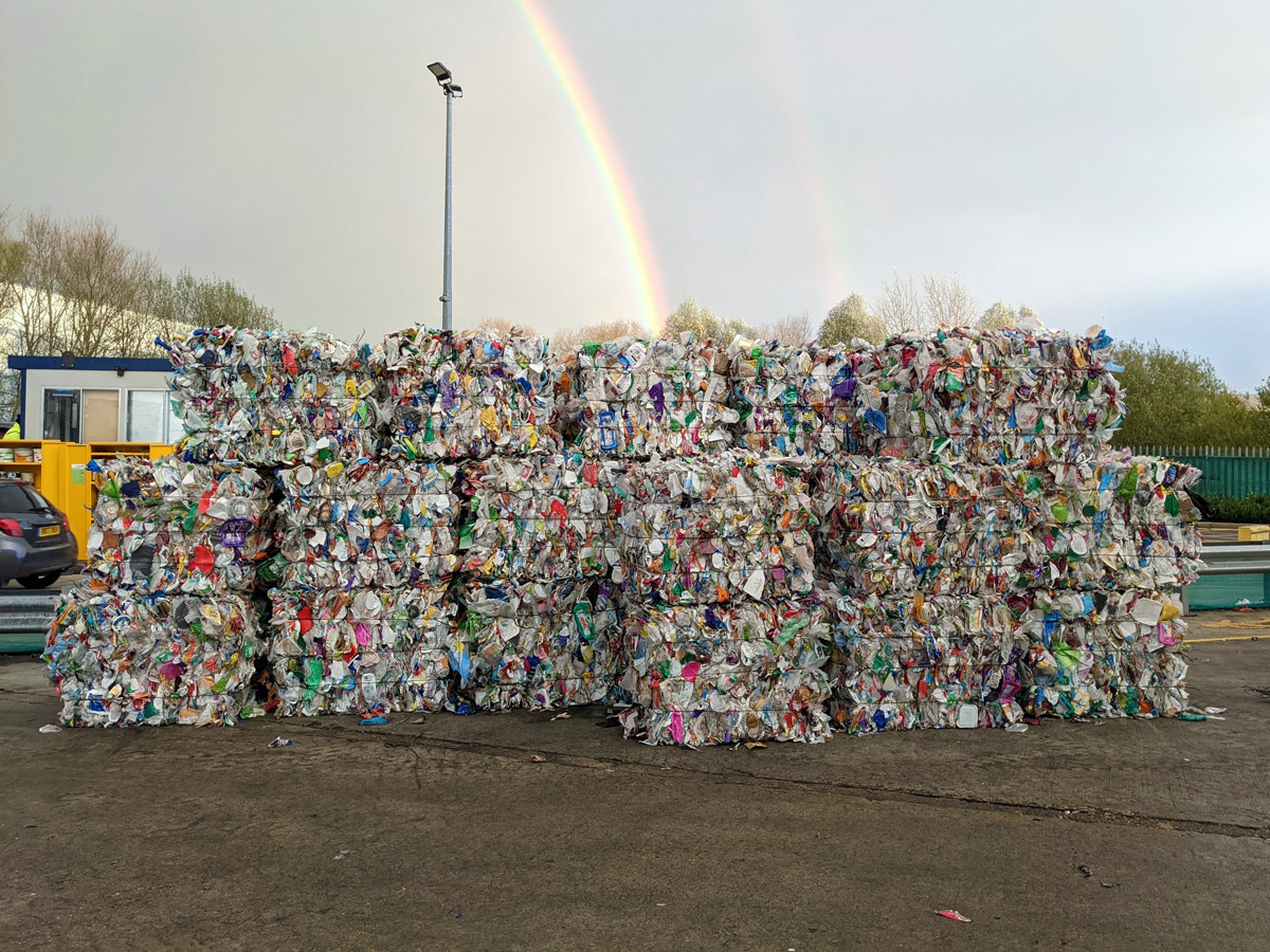 plastic waste bales